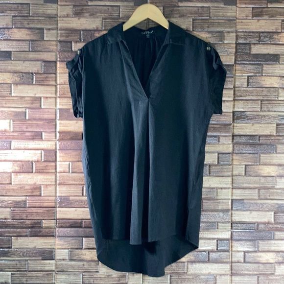 Womens Velvet Heart Small Black Linen & Rayon Blouse - Picture 1 of 11